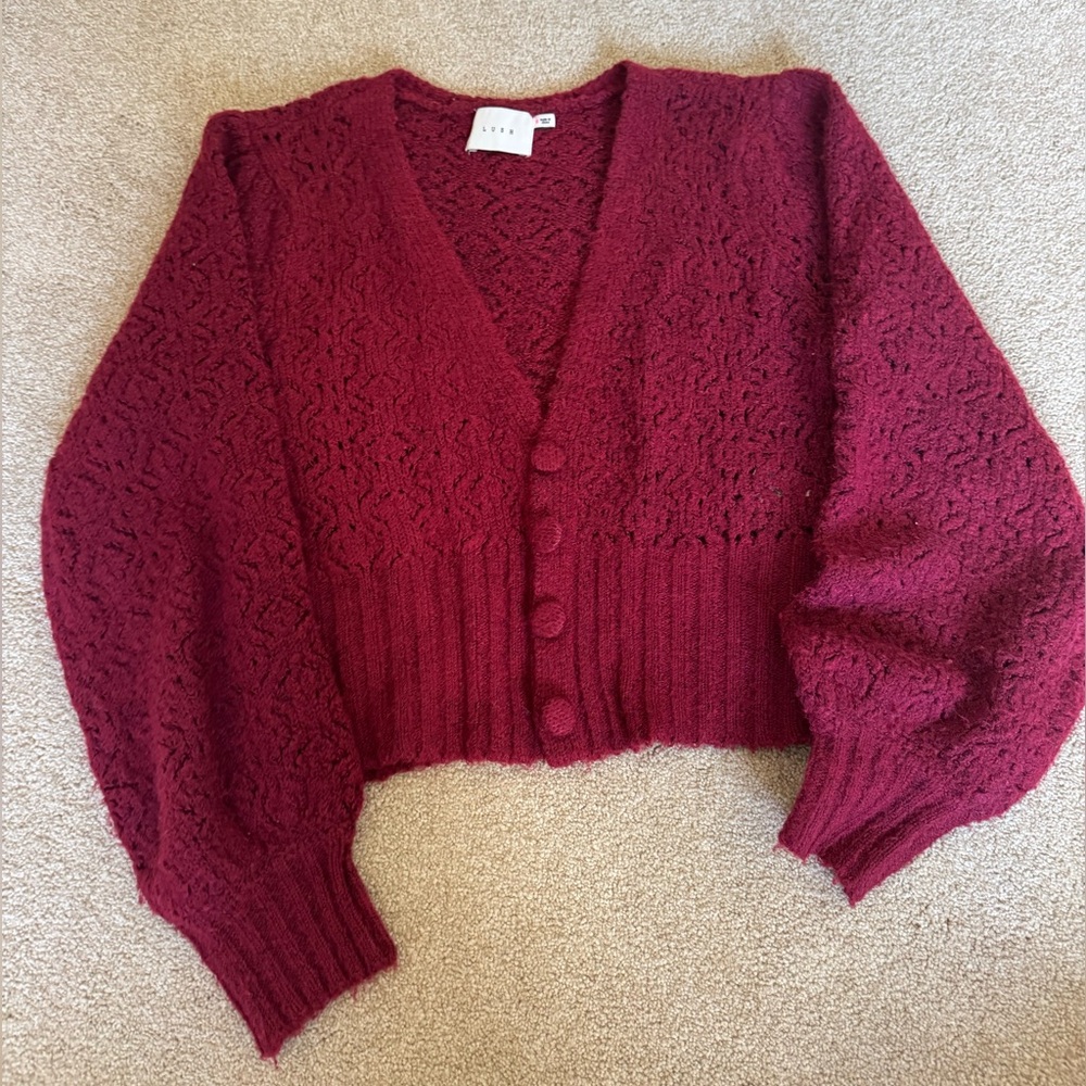 Lush Red Cardigan